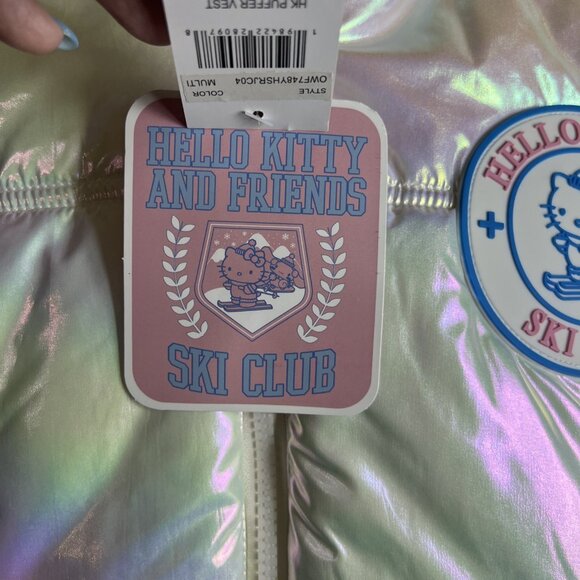 Hello Kitty Snow Angel Cropped Puffer Iridescent Women/Jr Sizes L And XL Viral - Picture 3 of 12